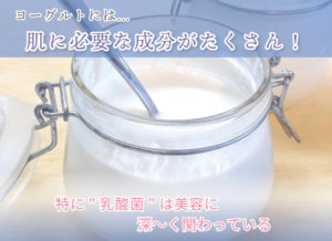 ヨーグルトには… 肌に必要な成分がたくさん! 特に"乳酸菌"は美容に深~く関わっている