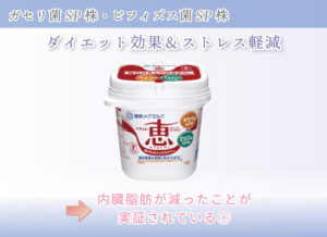 ガセリ菌SP株・ビフィズス菌SP株 ダイエット効果&ストレス軽減 内臓脂肪が減ったことが実証されている◎